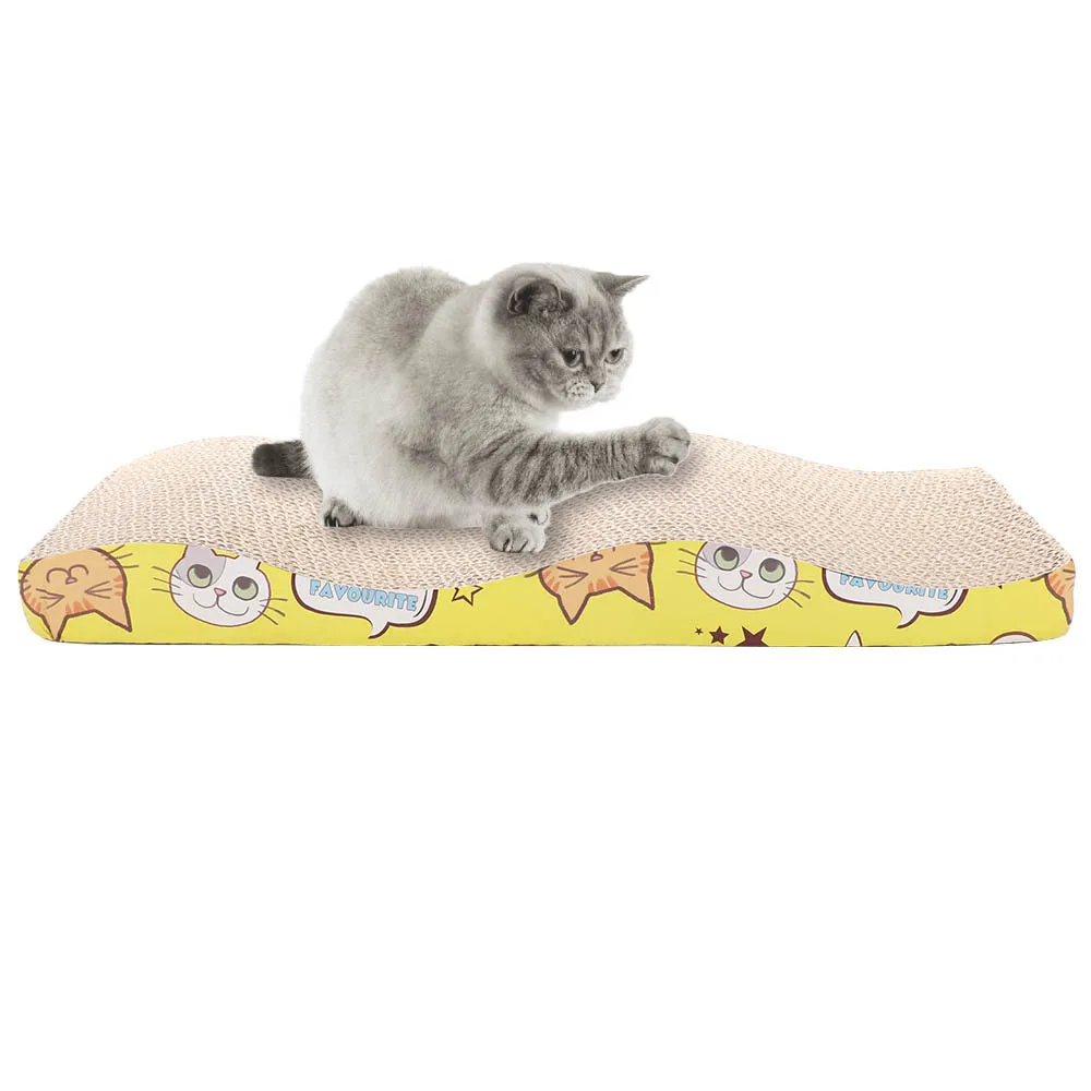 

S Shape Corrugated Paper Cats Scratch Board Grinding Nails Interactive Protecting Furniture Cat Toy Large Size Cat Scratcher Toy
