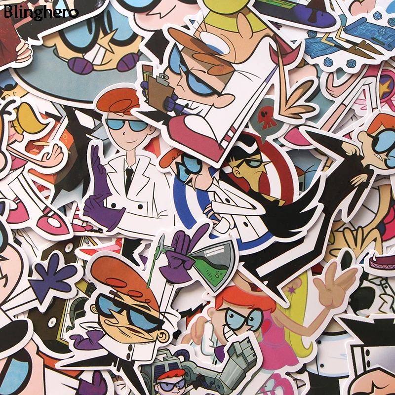 

Blinghero Dexter's Lab Stickers 38Pcs/set Cartoon Scrapbooking Sticker Phone Stickers Decals Album Stickers Collection BH0100
