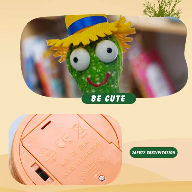 tanczacy kaktus Dancing Cactus Plush Toy Electronic with song cute Dance Succulent lovers cactus potted toy Early Education Toy 4