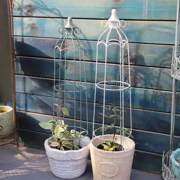 

Iron Mini Climbing Stand Potted Small Climbing Flower Stand Retro Old European Style Balcony Desktop Garden