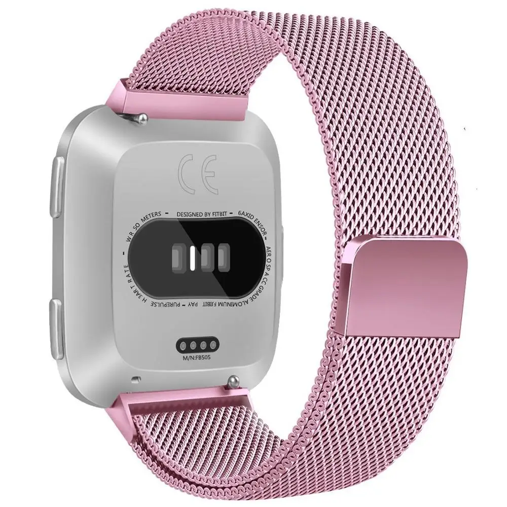 Металлический браслет из нержавеющей стали для Fitbit Versa ремешок на запястье Миланская петля магнитный браслет подходит бит стих группа аксессуары