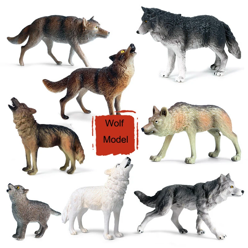 13 Style 3D High Quanlity Emulational Animal Decoration Wolf Model Coyote Specimen Souvenirs Birthday Gift Kid Toy Home Ornament | Украшения