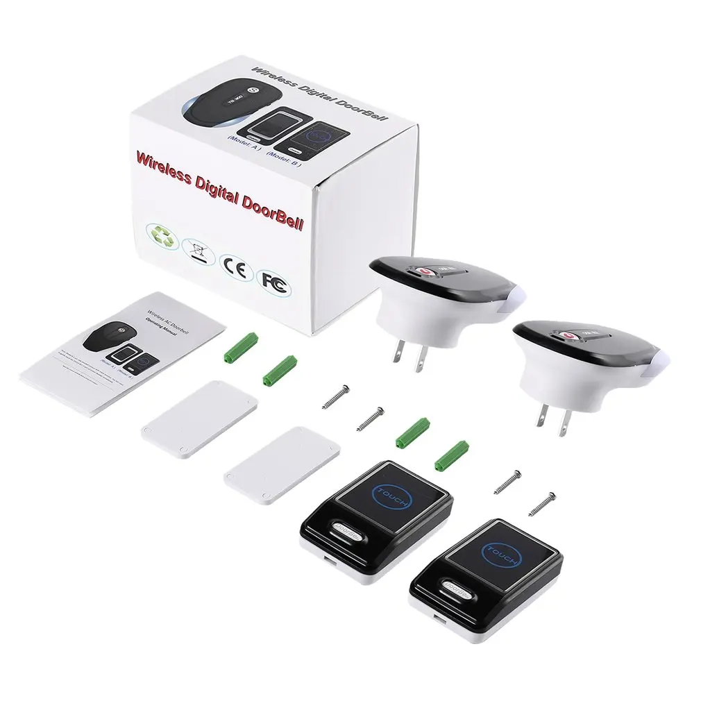 

Energy Saving one Touch Sensor Button Ultra-long Distance Control Optional Waterproof Transmitter Wireless Digital Doorbell