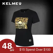KELME, женские футболки для бега, летние, спортивные, для отдыха, дышащие, короткий рукав, Женская толстовка, 92% хлопок, 8% спандекс, KF019W