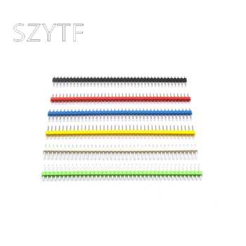 

200pcs 40 Pin 1x40 Colorful Single Row Male 2.54MM Breakable Pin Header Connector 40pin Strip For Arduino