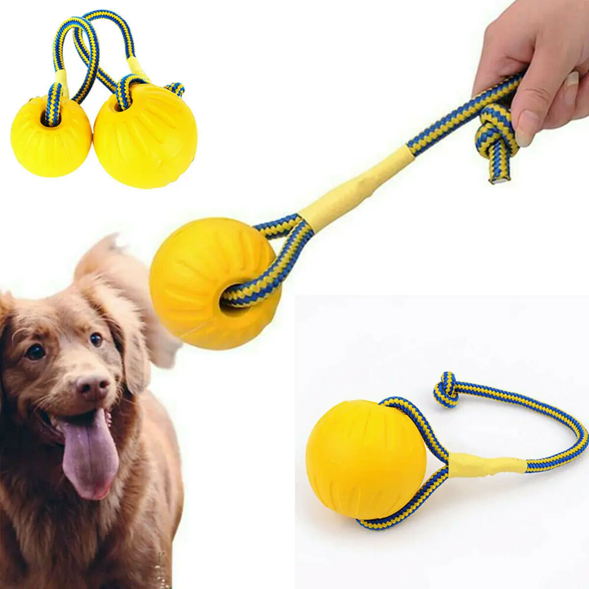 Dog Ball Pet Puppy Toys Tug Balls Pet Chew Toys Indestructible Silicone