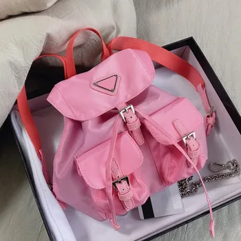 

2020 Brand Backpack Solid Nylon Mochila Backpack for Student Waterproof School Bag High Quality Fashion Designer Backpacks women