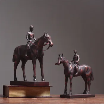 

[HHT] American Rural Knight and War Horse Tabletop Ornaments Creative Study Living Room Home Decoration Accessorie Birthday Gift