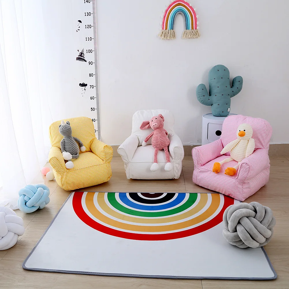 Lona do Bebê Cadeira para Bebês Nórdico Xadrez Mini Sofá Sólido Portátil Infantil Crianças Recém-nascidos Fotografia Adereços Sofás 7 Cheap Cadeiras de bebé e sofá