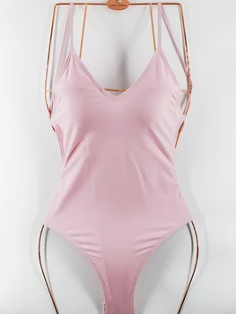 

2020 new solid color bikini bikini suit push-up style pink