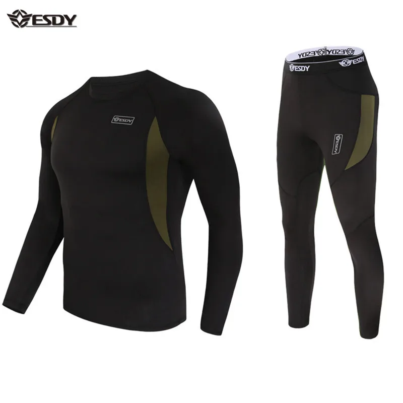 Esdy Thermal Underwear Sets Unisex Underwear Fleece Quick Drying