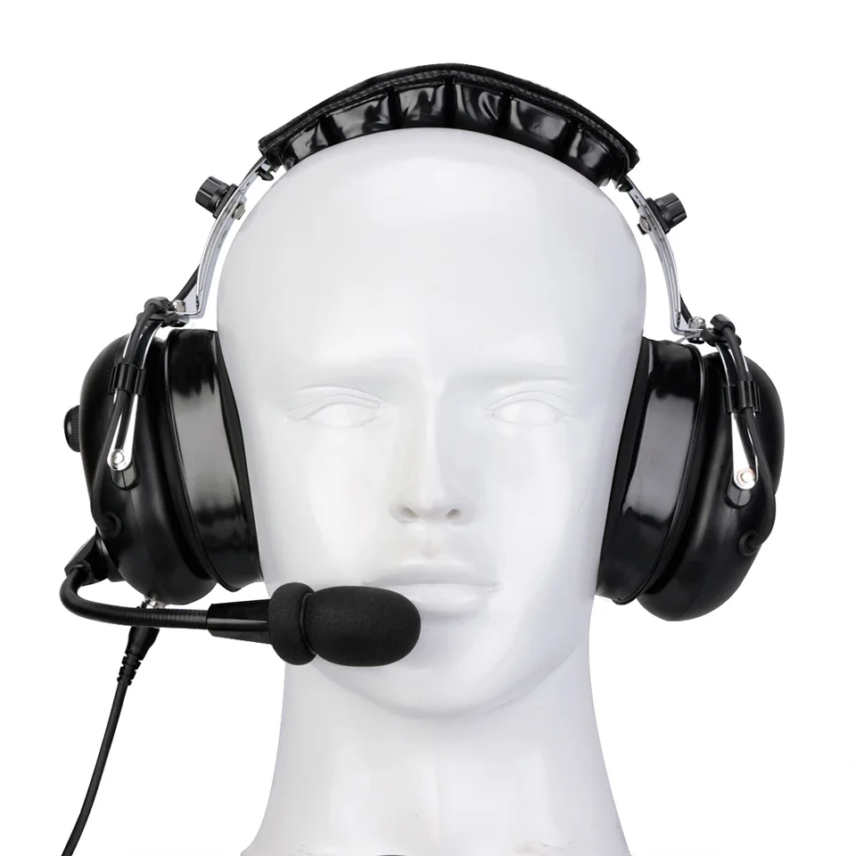 2 Pin Binaural Noise Reduction Aviation Headphone Walkie Talkie Headset Headphone For Kenwood For Baofeng UV-5R For Retevis