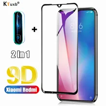 2 в 1 закаленное стекло для Xiaomi A2 A3 CC9 Redmi 7 7A 8 8A полное покрытие