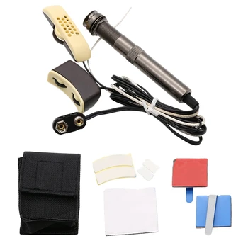 

Folk Acoustic Guitar Pickup A-202 Guitar Equalizer Piezo Pickup Amplifier Tuner With 6.35Mm Output Jack (With Microphone)-ABLD