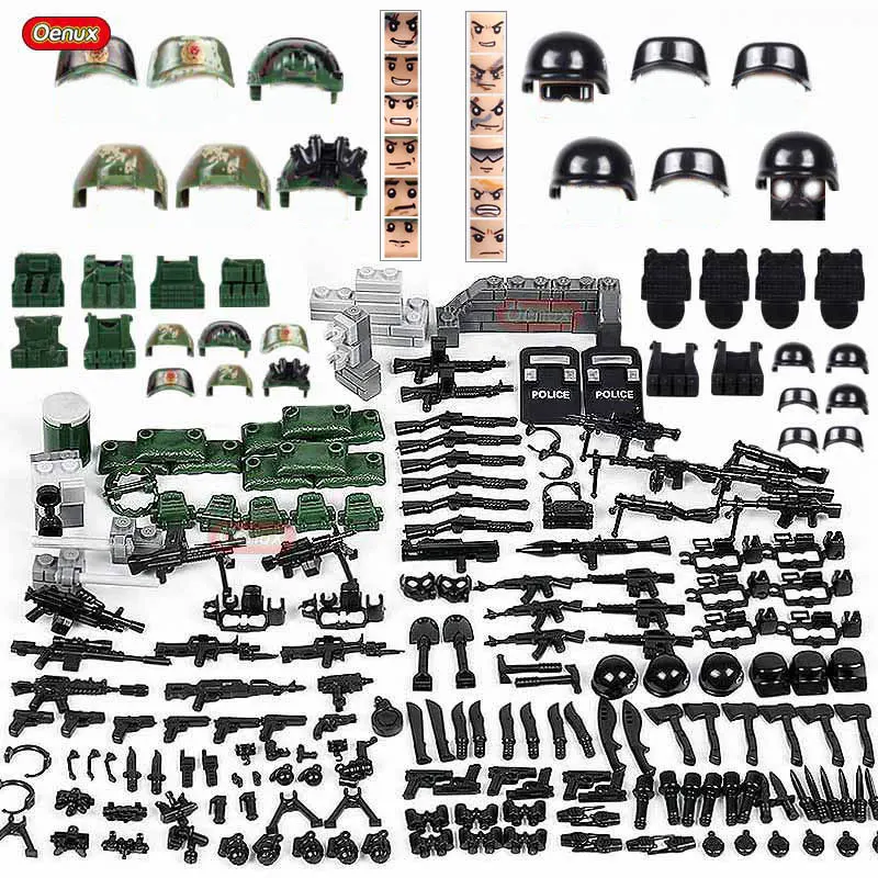 

Oenux Modern Mini Army Camouflage Soldier Figures Building Block Military SWAT Police Brick MOC Toy Compatible With Legoings