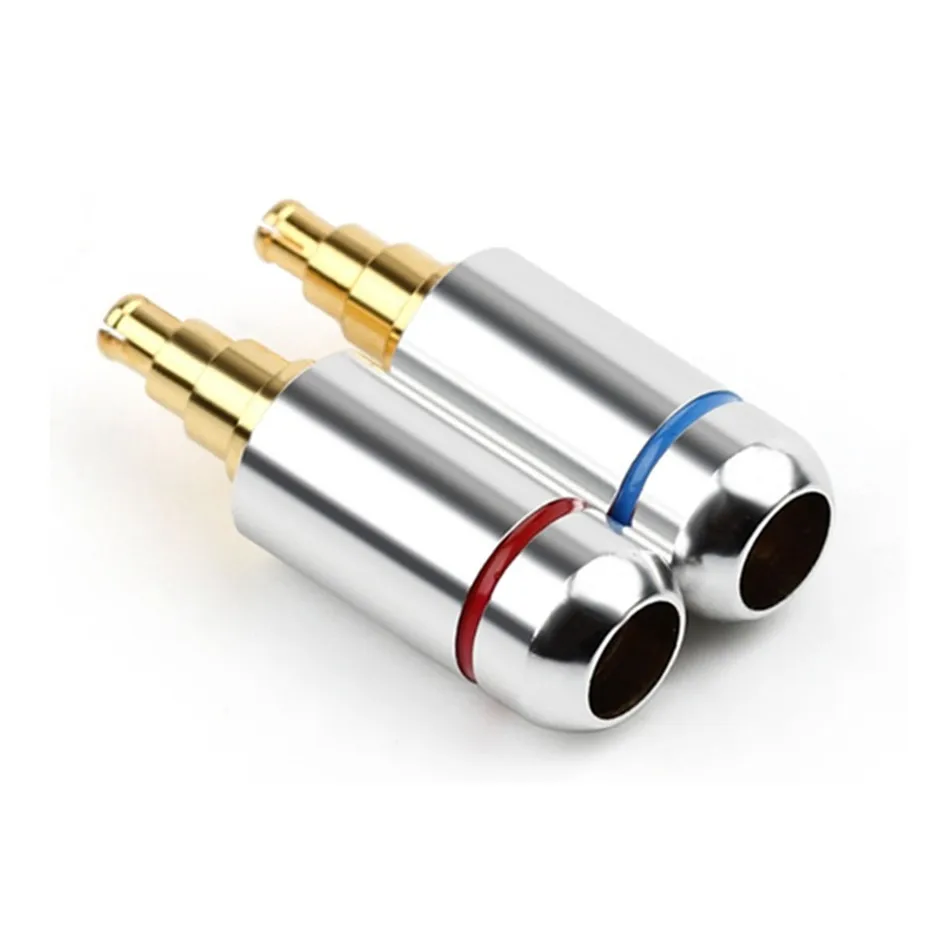 2 Pairs DIY Earphone Plug Pin Fit For IE40 Pro Socket Jack HiFi Headphone Adapter Wire Connector Beryllium copper Black Silver