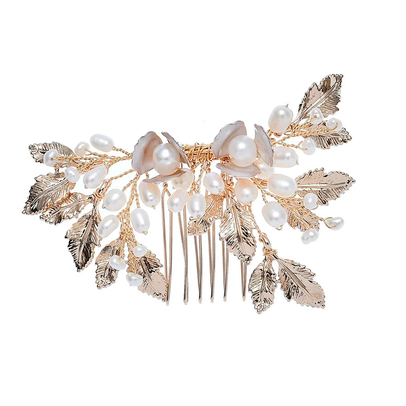 Floralbride Handmade Crystal Rhinestone Freshwater Pearls Wedding Hair Comb Bridal Headpiece Hair Accessories Women Jewelry