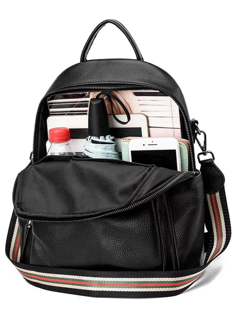 

Leather Backpack Women's 2019 New Style Fashion Korean-style Fashion Versatile Full-grain Leather Large-Volume Dual Purpose WOME