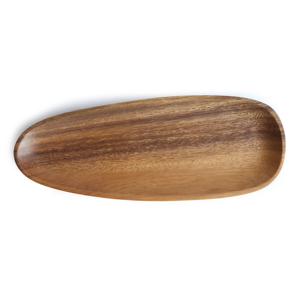 

Saucer Fruit Tray Solid Wood Multi Purpose Irregular Tableware Home Plate Dessert Dinner Oval Durable