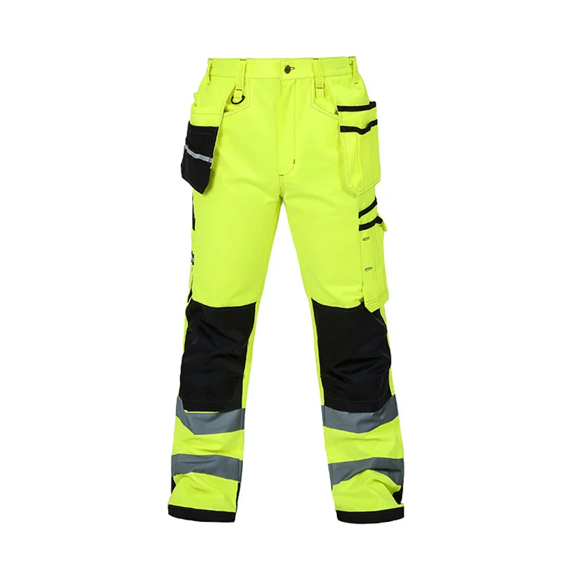 Hi vis инструмент карманные брюки функциональная Безопасная рабочая одежда рабочие брюки карго рабочие брюки с наколенниками