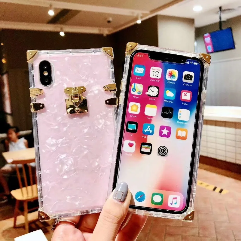 Роскошный квадратный прозрачный чехол из ТПУ для телефона 6 7 8 Plus iPhone 11 Pro MAX X XS Max XR 6 7 8 Plus FUNDA