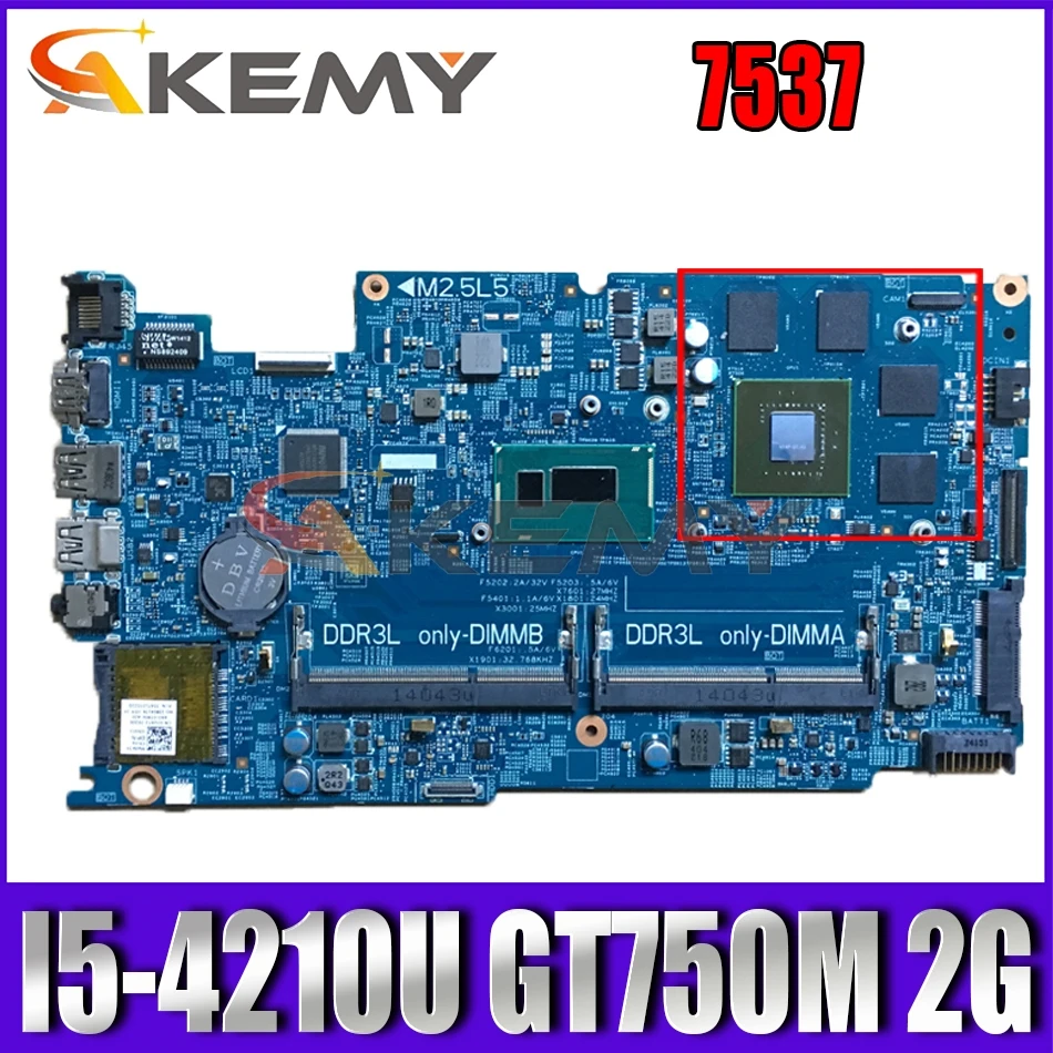 Akemy I5-4210U GT750M 2G для Dell Inspiron 7537 Материнская плата ноутбука DOH50 12311-2 KJ7NX CN-03V4T2 3V4T2