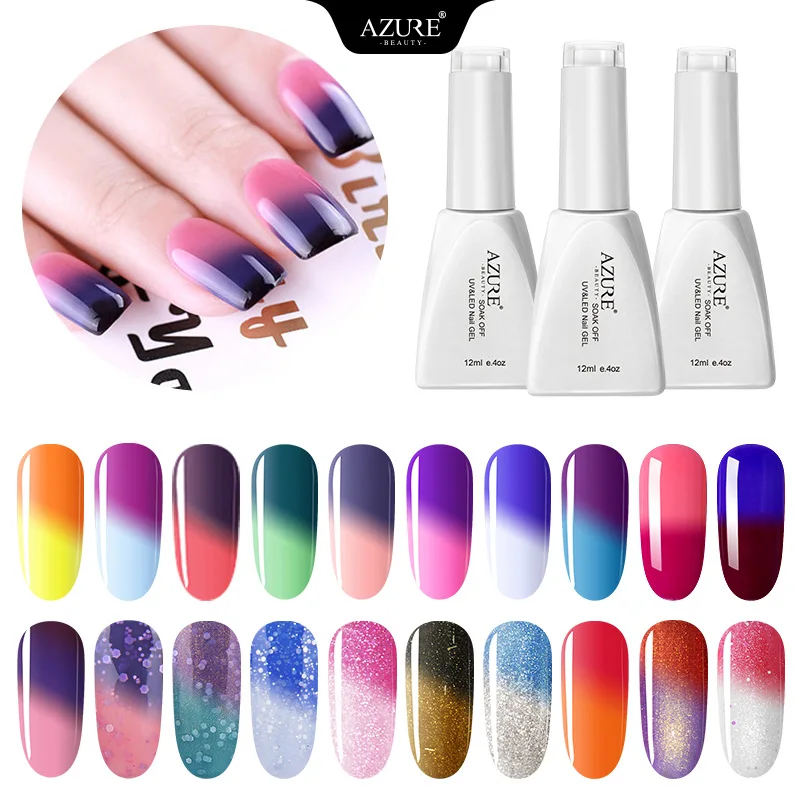 Azure beauty Хамелеон УФ-гель для ногтей Полупостоянный термо-светодиодный Гель-лак для Ногтей Стойкий температурный УФ-Гель-лак
