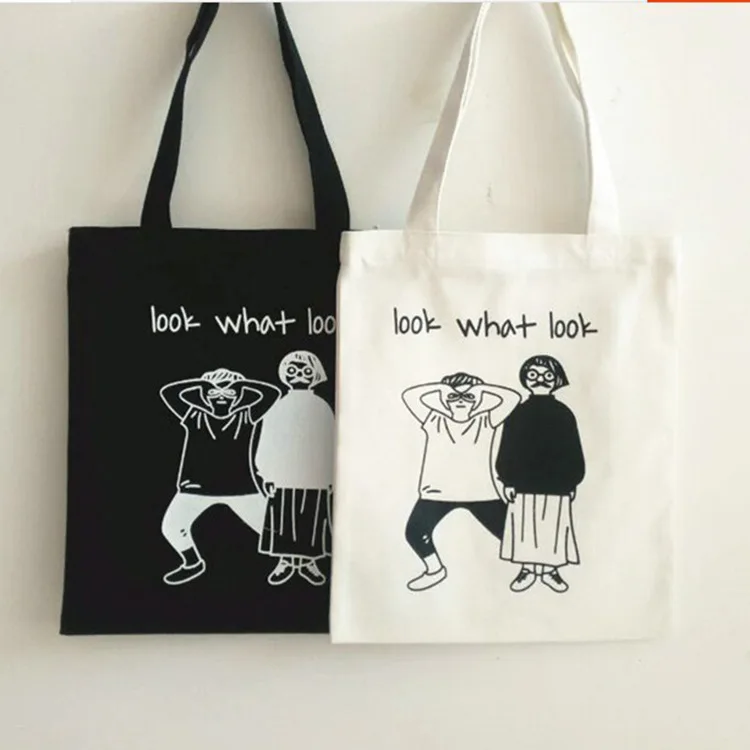 

Micro for Simple Lettered Cartoon Candy-Colored See What Styles Canvas Bag Street Snap Cloth Bag Design Environmentally Friendly
