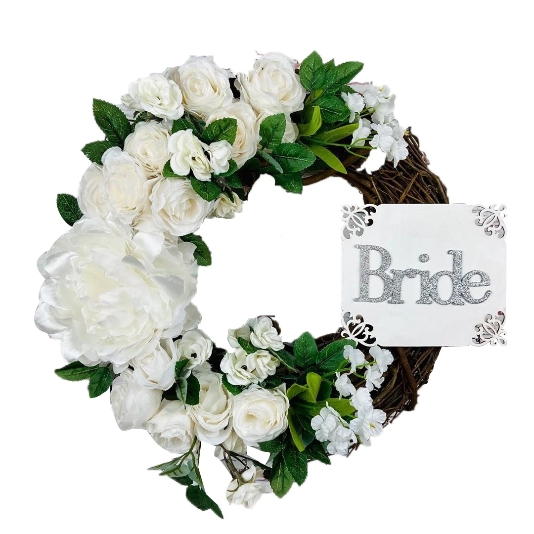 White Series Artificial Flowers DIY Wreath Peony Rose Flower Wreath Front Door Garland Ornament for Wedding Home Decoration White Series Artificial Flowers DIY Wreath Peony Rose Flower Wreath Front Door Garland Ornament for Wedding Home Decoration