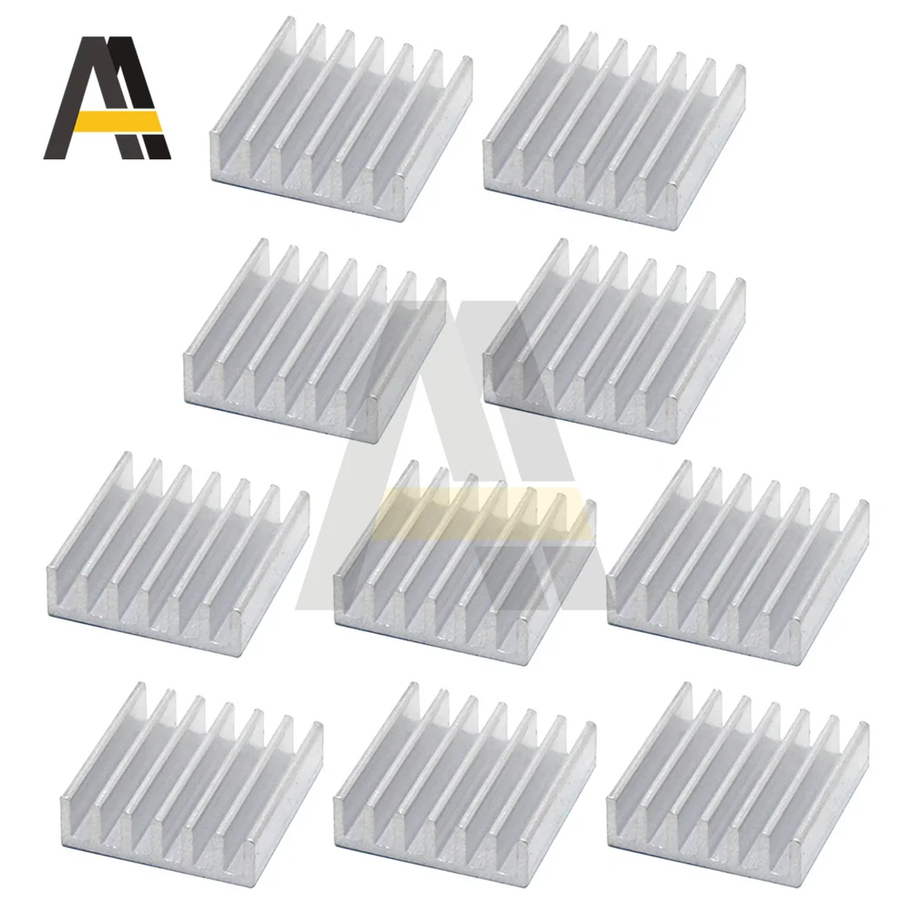 10pcs 1.9*1.9*0.5cm Aluminum Heat Sink Heatsink Radiator IC Transistor Heating Dissipation Cooling for Amplifer COB Light Power