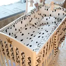 Скидка сосновая волна мультфильм 6-9 шт Детская кроватка постельные принадлежности набор постельных принадлежностей для детской кроватки для детской кровати