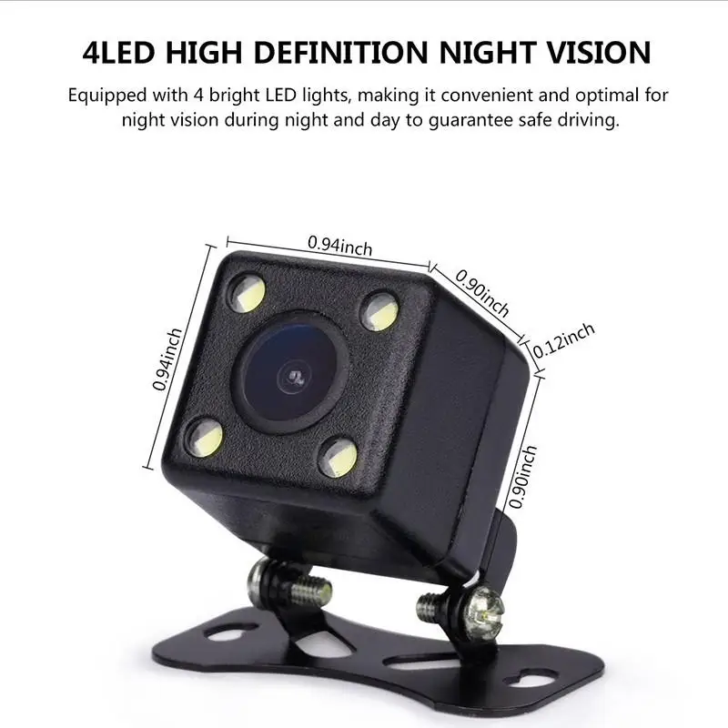 Anfilite, Автомобильная камера заднего вида, 4 светодиодный, ночное видение, Реверсивный, Авто парковочный монитор, ip68 CCD, водонепроницаемая, 170 градусов, HD видео, 10 шт