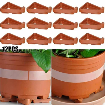 

12 Pcs Invisible Low Profile Flower Pot Feet Garden Plant Pot Feet Risers Outdoor SER88