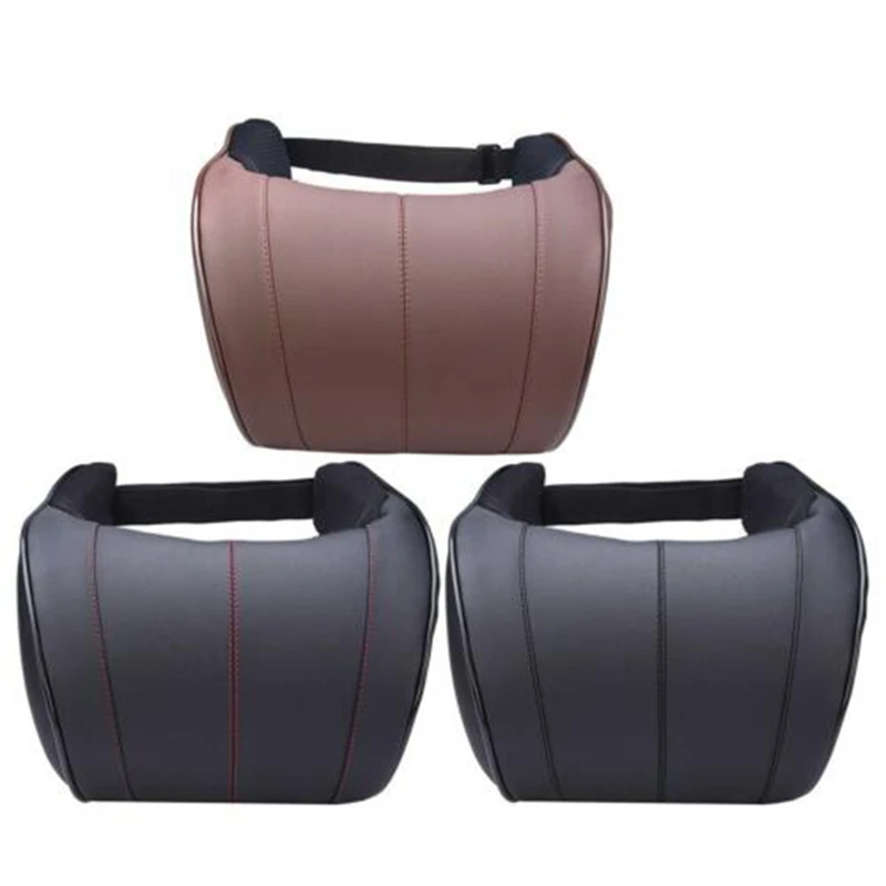 

1 Pc Leather Car Headrest Lumbar Backrest Memory Foam Headrest Car Seat Head And Neck Rest Cushion