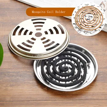 

Portable Mosquito Coil Holder with Cover Mosquito Coil Box Holding Ash Tray Serrated Mosquito Coil Trays Anti-mosquito Supply