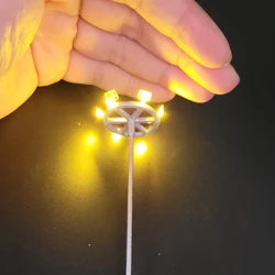 Lampe aérienne blanche chaude à l'échelle Ho, luminaire type tour, éclairage de jardin, aménagement, post lampe, Train, aire de jeux, stade, jardin, 12v 