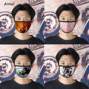 

Demon Slayer Cosplay Mouth Mask Kimetsu No Yaiba Anti-dust Mask Anti-fog Windproof proof Half Face Adult Kids