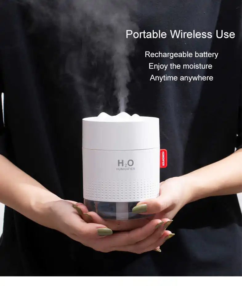 2000mAh Wireless Humidifier Romantic Aromatherapy Humidificador USB Aroma Diffuser Warm Night Lamp Mist Maker Fogger For Bedroom