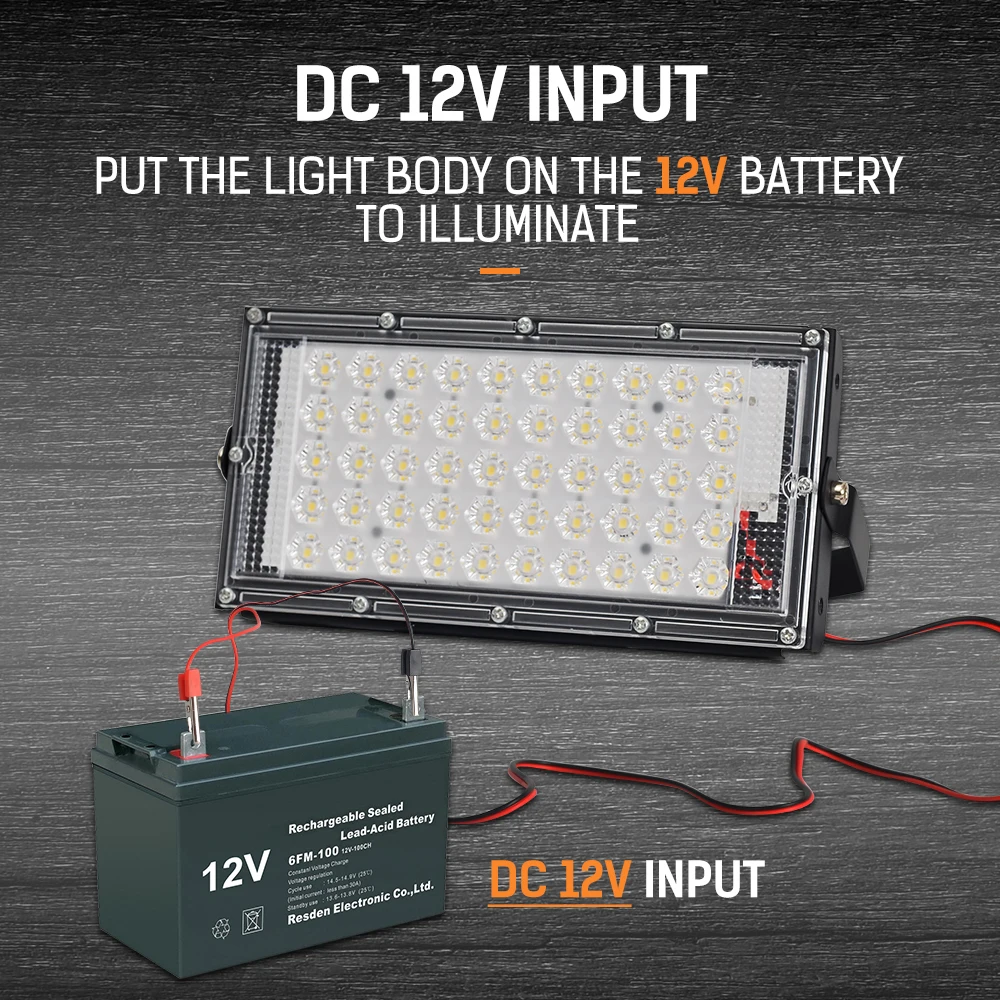 Alligator Clip Projector Outdoor Waterproof Flood Light Dc12v 50w Flood Light Dc12v 50w