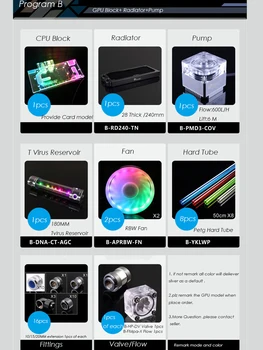 

Bykski B-HTRGB-EX Hard Tube Water Cooling Program Kit Multiple computer case water Cooling Kit building accessory RBW Light