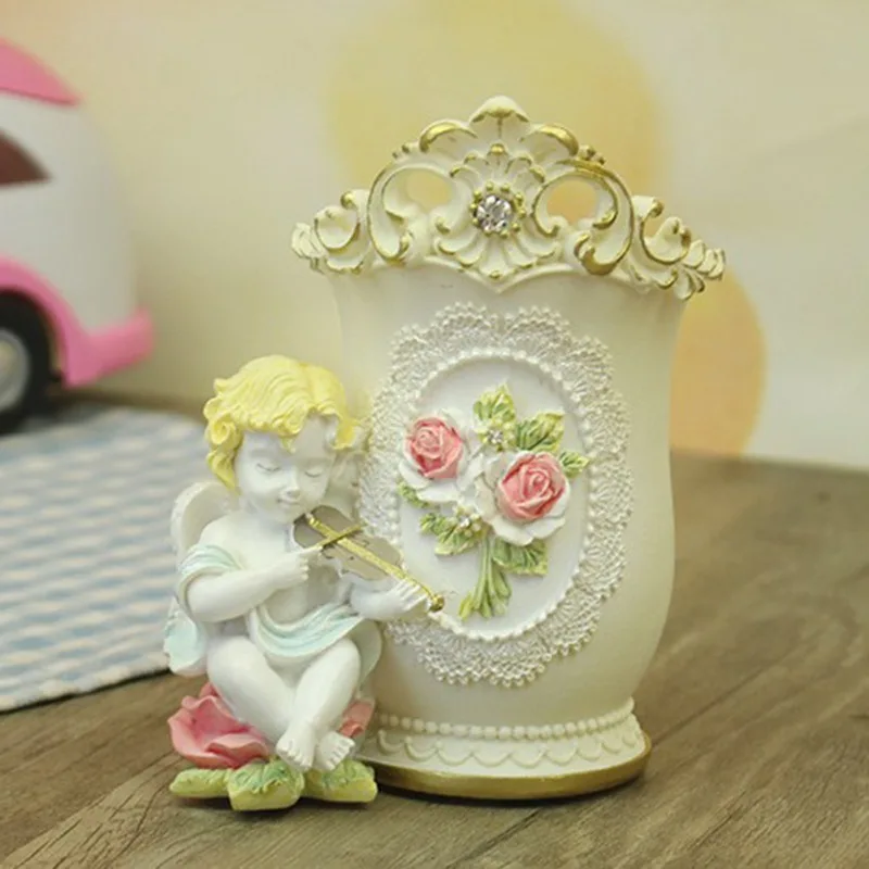 

Nail Polish Cosmetic Holder Make Up Tools Pen Holder Rack Cute Angel Cosmetic Make-up Brush Storage Box Table Organizer Makeup