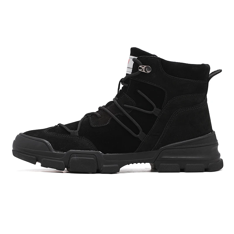 Black Модные мужские ботинки; Botas De Hombre; зимние ботинки; мужские теплые удобные ботильоны для мужчин; Erkek Botlari; уличные кроссовки для мужчин - Color: Black