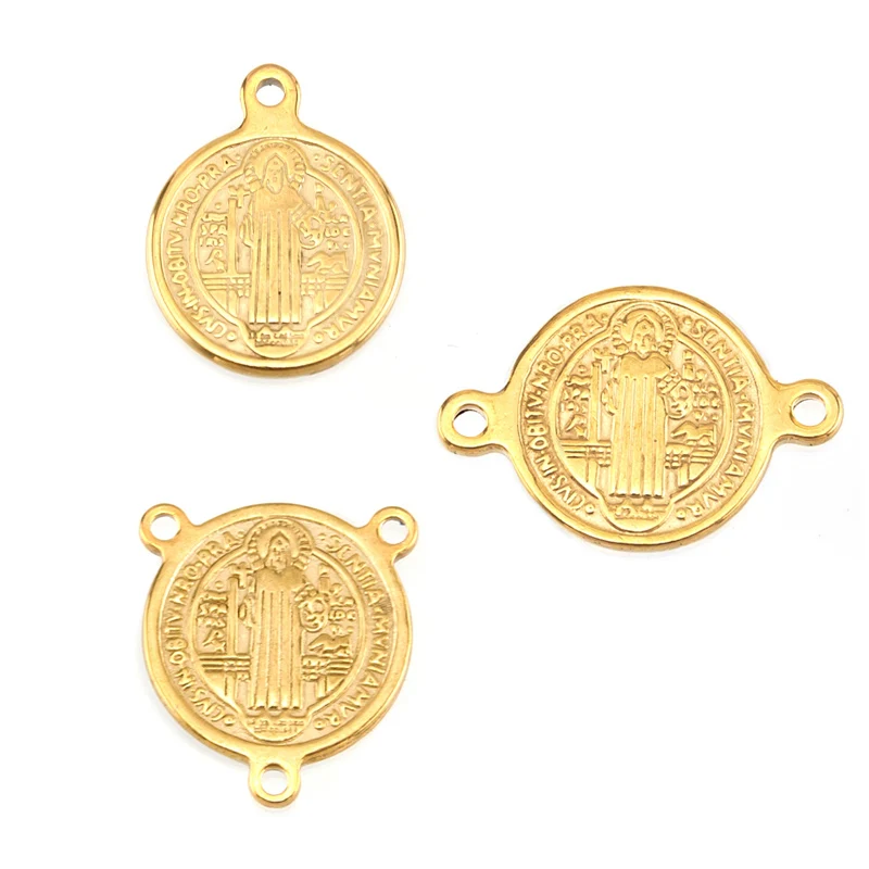 Risul San Benito The father small Charm the орден Святого Бенедикта круглые подвески из нержавеющей