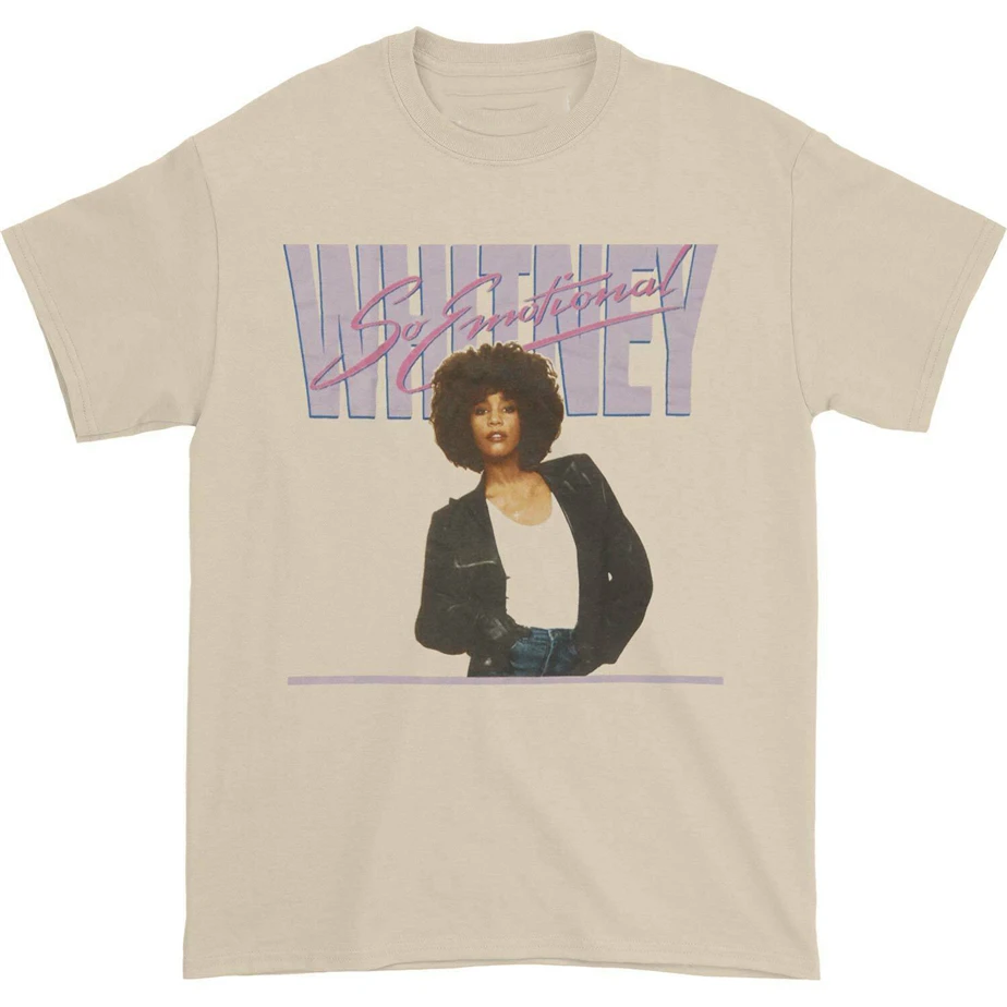 Мужская футболка Whitney Houston натуральная для молодежи среднего возраста | одежда