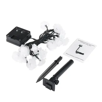 

20 LED Rose Solar String Lights with Solar Panel Waterproof Fairy Light String for Outdoor Christmas Home Party Bedroom Decor