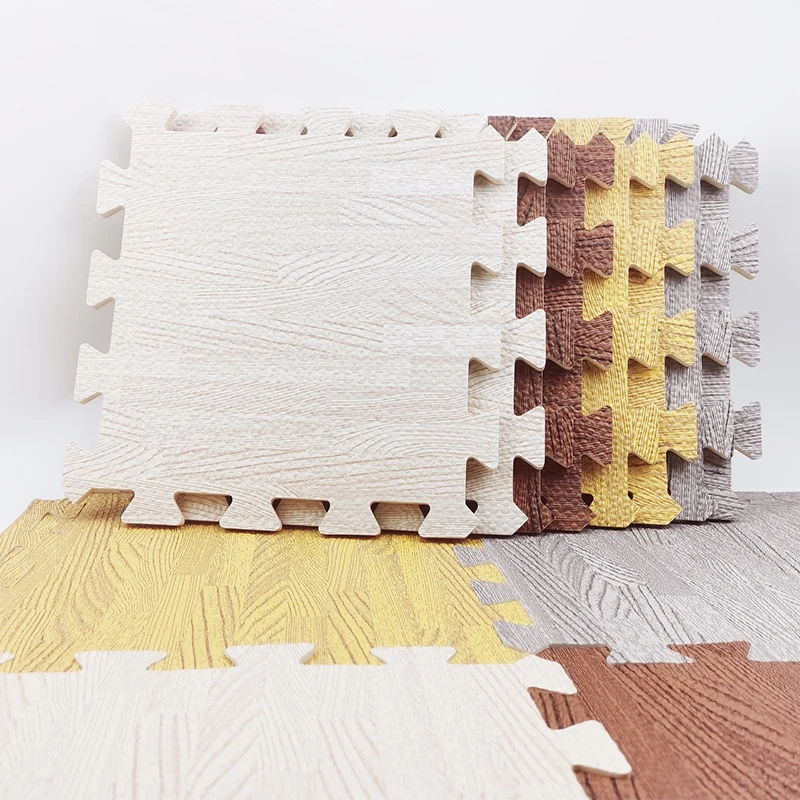 Kids Rug Puzzle-Mat Crawling-Carpet Wood-Grain Bedroom Foam Floor Living-Room Baby Modern