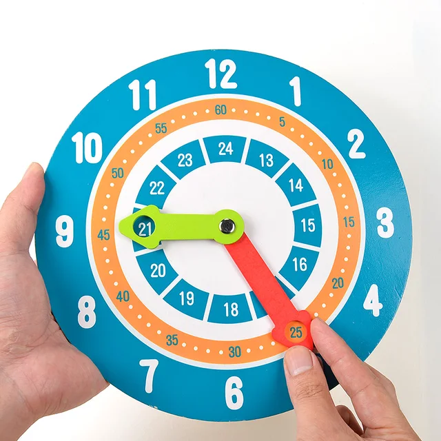 Montessori Materials Wooden Clock Kids Toys 5.9 inches Time Learning Teaching Aids Toys For Children Life Skills Training Games 3
