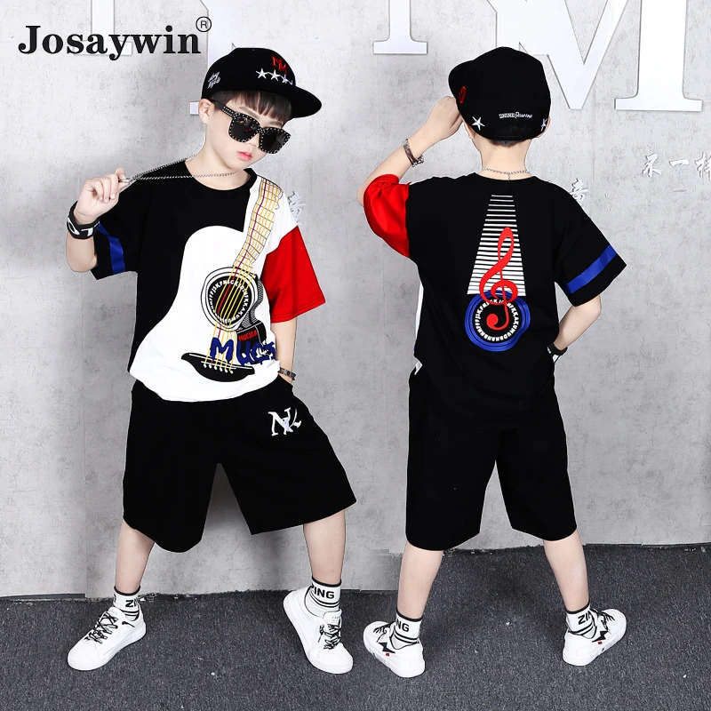 

Josaywin Summer Clothes Sets Children Suits Kids Boys Casual Sports 2 Pieces Sets Top+Shorts Outfits Active Teenager Print Sets