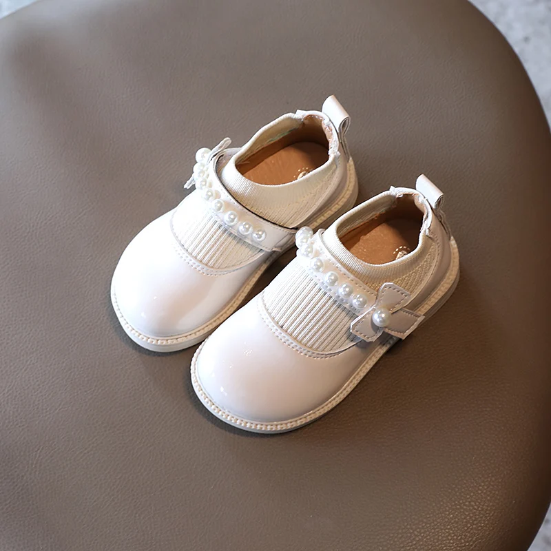 

1-6 Years Princess Party Children'S Leather Sneakers Shoes Girl Spring Autumn Shoes Kids Mary Janes Shoes For Pearl Fashion Bow