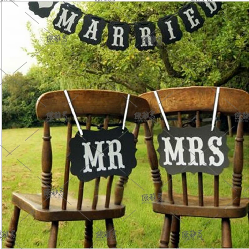 5 компл. DIY черный Mr Mrs бумажная доска + лента знак фото стенд реквизит свадебное